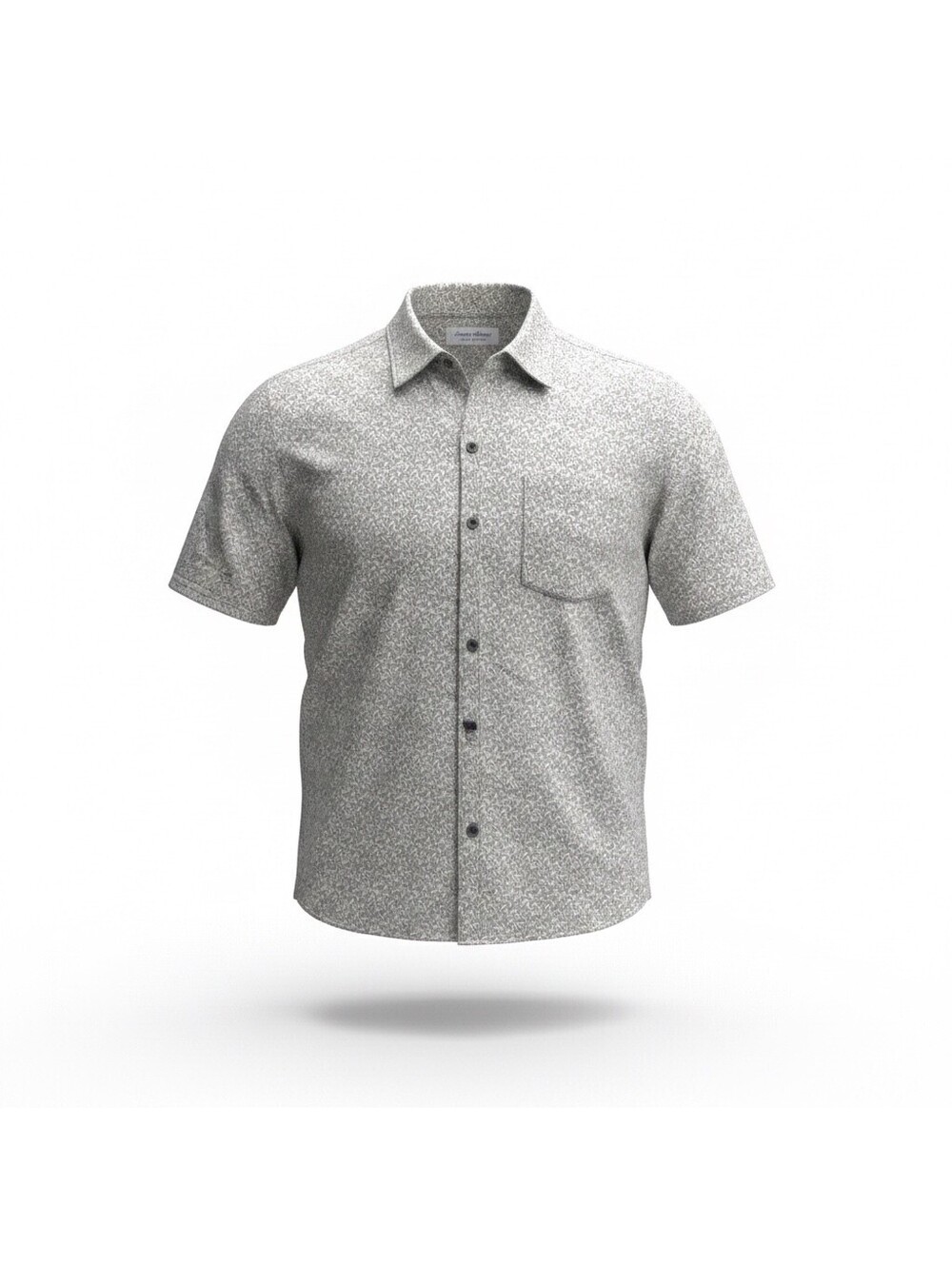 Tommy Bahama The Bahama Coast Button-Up Shirt XL Gray Geometric Pocket